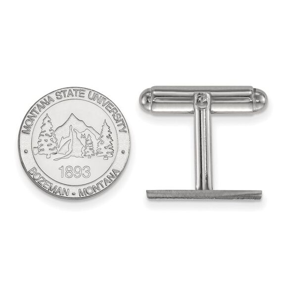 Sterling Silver Montana State University Crest Cuff Links